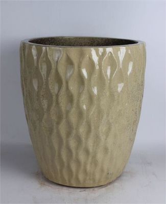 Vaso de planta externo envidraçado redondo