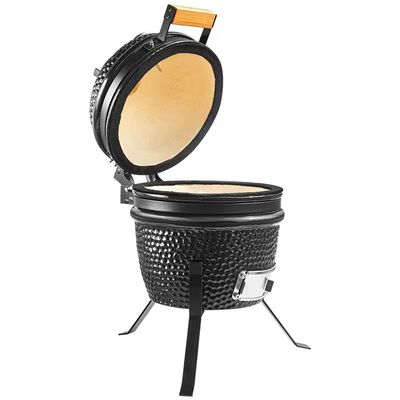 Cor preta 32 cm 13 polegadas Kamado Grill alto grau de resistência ao fogo