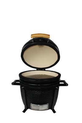 Churrasqueira Kamado carvão para uso externo 16 polegadas cerâmica cor preta 40 cm