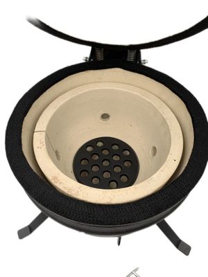 Churrasqueira Kamado preta fosca de 13 polegadas 32 cm de cerâmica ao ar livre