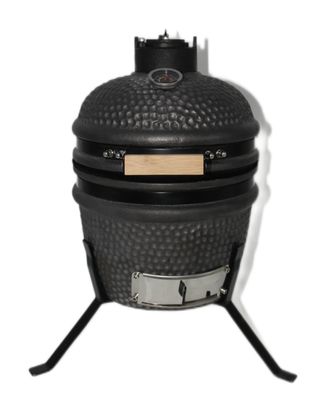 Churrasqueira Kamado preta fosca de 13 polegadas 32 cm de cerâmica ao ar livre