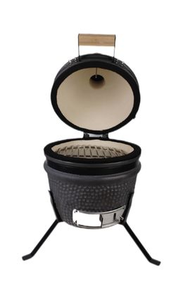 Churrasqueira Kamado preta fosca de 13 polegadas 32 cm de cerâmica ao ar livre