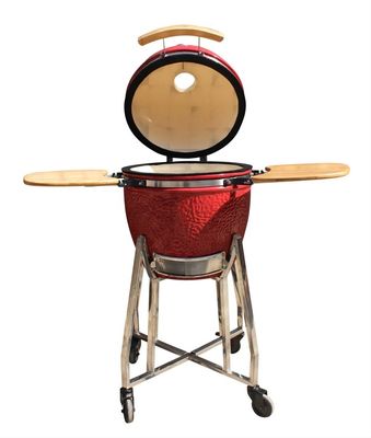 Grelhador de cerâmica Kamado de 44 cm Utensílios de cozinha vermelho real de 17 polegadas