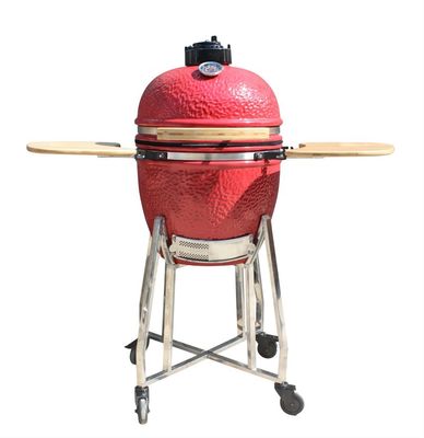Grelhador de cerâmica Kamado de 44 cm Utensílios de cozinha vermelho real de 17 polegadas