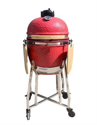 Grelhador de cerâmica Kamado de 44 cm Utensílios de cozinha vermelho real de 17 polegadas