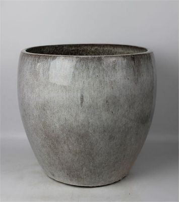 Vasos redondos de cerâmica cinza para plantas ao ar livre 16'' 20'' 25''