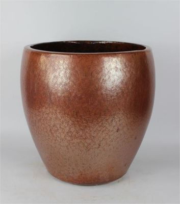 Vasos redondos de cerâmica cinza para plantas ao ar livre 16'' 20'' 25''
