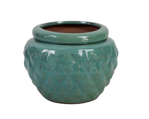 Vaso de cerâmica vitrificada auto-irrigável de 6,5 polegadas para plantas 16,5 x 12,5 cm