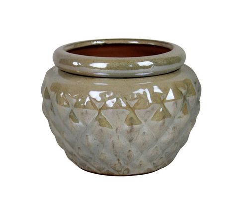 Vaso de cerâmica vitrificada auto-irrigável de 6,5 polegadas para plantas 16,5 x 12,5 cm