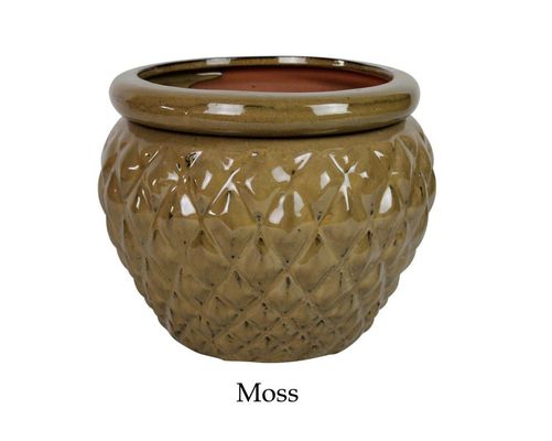 Vaso de cerâmica vitrificada auto-irrigável de 6,5 polegadas para plantas 16,5 x 12,5 cm