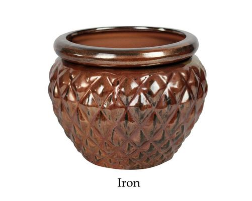 Vaso de cerâmica vitrificada auto-irrigável de 6,5 polegadas para plantas 16,5 x 12,5 cm