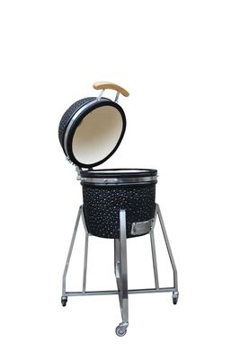 Churrasqueira Kamado de 15 polegadas cor preta de cerâmica carvão 39 cm