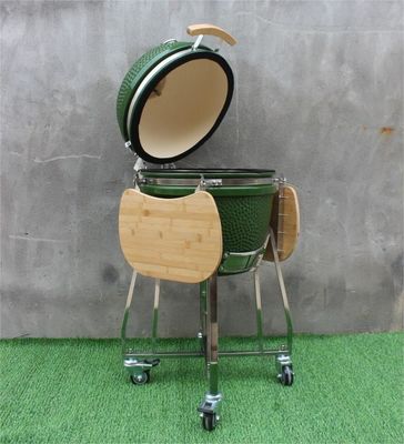 Churrasqueira Kamado de 48 cm e 18 polegadas para área externa de aço inoxidável verde