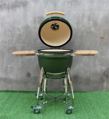 Churrasqueira Kamado de 48 cm e 18 polegadas para área externa de aço inoxidável verde