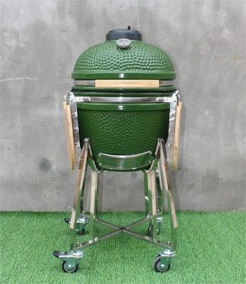 Cor verde 48 cm Kamado Grelhador de 18 polegadas Utensílios de cozinha Ferro revestido preto