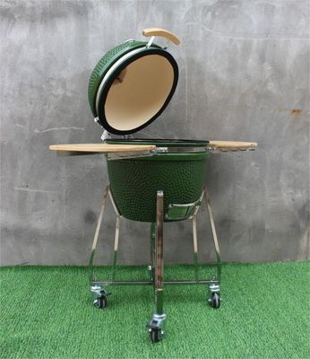 Cor verde 48 cm Kamado Grelhador de 18 polegadas Utensílios de cozinha Ferro revestido preto