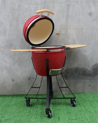 Churrasqueira de cerâmica de 17 polegadas cor vermelha real 44 cm