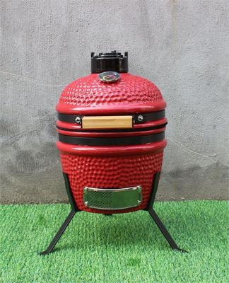Churrasqueira Kamado de cerâmica externa de 13 polegadas cor vermelha 33 cm