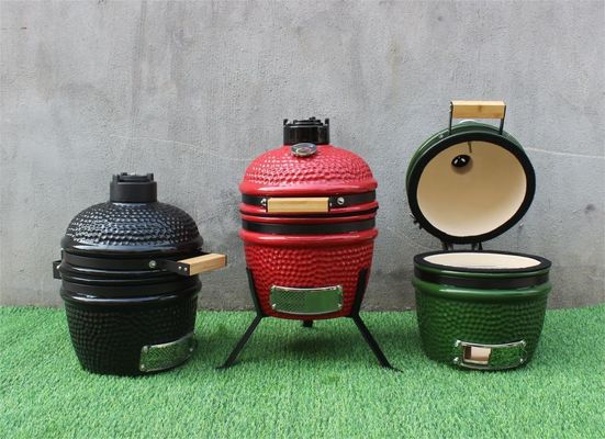 Churrasqueira Kamado de cerâmica externa de 13 polegadas cor vermelha 33 cm