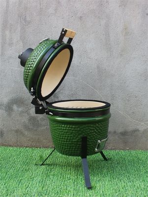 Utensílios de cozinha para grelha Kamado de 13 polegadas verde ferro revestido preto