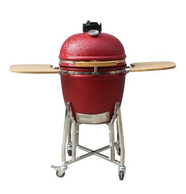 O alto nível da grade de um Kamado de 22 polegadas ateou fogo da grade exterior do carvão vegetal da resistência à cor vermelha