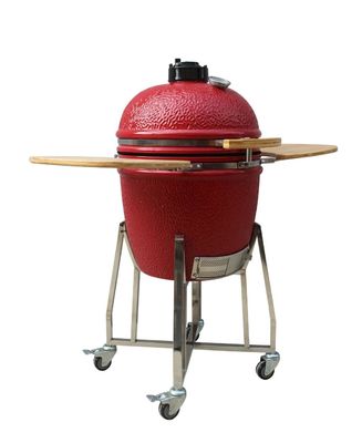 A cor vermelha Kamado cerâmico grelha a mulite resistente ao calor do carvão vegetal exterior de 22 polegadas