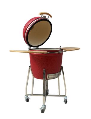 O alto nível da grade de um Kamado de 22 polegadas ateou fogo da grade exterior do carvão vegetal da resistência à cor vermelha