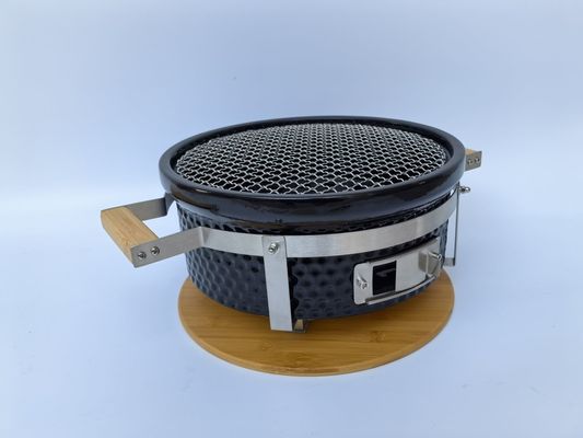 Grill de Carvão Cerâmico Hibachi Grill Redondo em Cor Negra