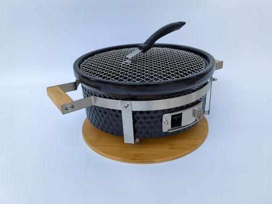Grill de Carvão Cerâmico Hibachi Grill Redondo em Cor Negra