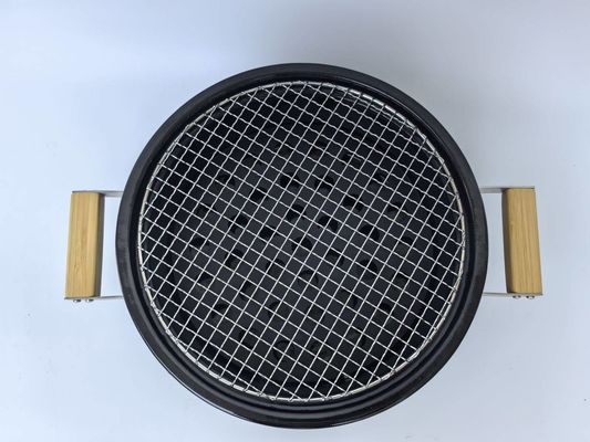 Grill de Carvão Cerâmico Hibachi Grill Redondo em Cor Negra