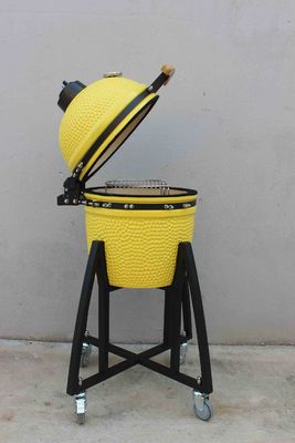 Cerâmica 16 polegadas Kamado Grill Carvão Limão Cor 40cm Com Carrinho E Sem Mesas Laterais