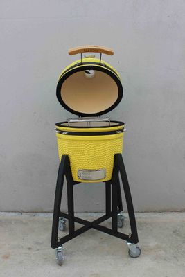 Cerâmica 16 polegadas Kamado Grill Carvão Limão Cor 40cm Com Carrinho E Sem Mesas Laterais